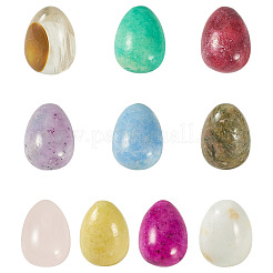 10 pieza de decoraciones de exhibición de huevos de piedras preciosas naturales y sintéticas&nbsp;G-TA0003-43