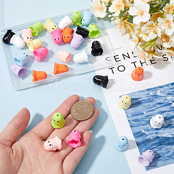 36шт 9 цвета непрозрачные акриловые бусины MACR-SC0001-61