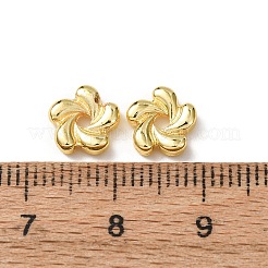 合金ビーズ  花  長持ちメッキ  ラックめっき  ゴールドカラー  8x2.5mm  穴：1.5mm&nbsp;FIND-C092-01B-G