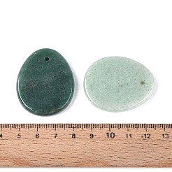 天然石グリーンアベンチュリンペンダント  ティアドロップチャーム  39~41x31~33x5~7mm  穴：2~3mm&nbsp;G-N349-07A