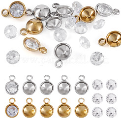 10 Stück Cabochon-Fassungen für Anhänger aus 304 Edelstahl&nbsp;STAS-TA0005-84