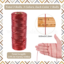 3 рулон полиэстеровых шнуров 3 цветов&nbsp;OCOR-CP0001-25B
