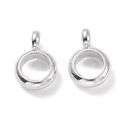 304ステンレス鋼チューブベイル  ループベイル  フラットラウンド  銀  8.5x6x3mm  穴：1.8mm  内径：4mm&nbsp;STAS-F192-017S