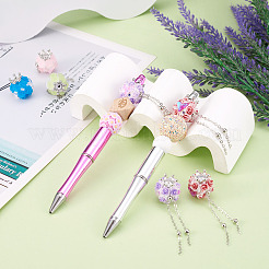 5 Stück 5 Farben handgefertigte leuchtende Polymer Clay Strassperlen&nbsp;CLAY-TA0001-59