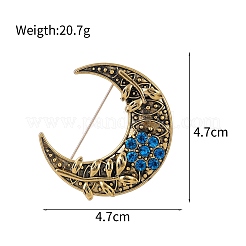Mond-Strassbroschen aus Zinklegierung&nbsp;PW-WGA4F50-01
