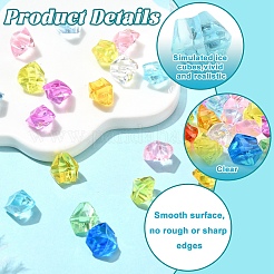 10 шт прозрачные акриловые бусины TACR-YW0003-02A