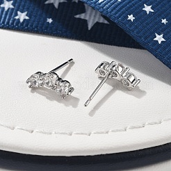 Latón micro pave aretes de circonita cúbica transparente&nbsp;EJEW-R016-01P