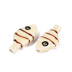 Perline di porcellana a forma di pesce dipinte a mano&nbsp;PORC-N013-06I