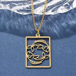 Ожерелье из нержавеющей стали 304 NJEW-D330-01G-12