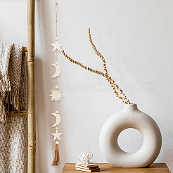 Звезда луна богемный стиль деревянные подвесные украшения&nbsp;HJEW-WH0053-12