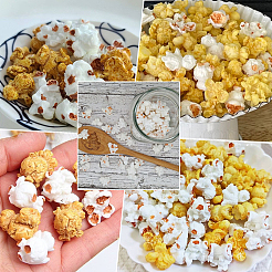 80 pz 4 stili di ornamenti in miniatura di popcorn di plastica&nbsp;RESI-SC0006-93