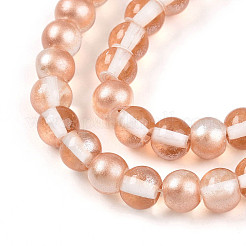 Запекание окрашенные прозрачные стеклянные бусины нити X1-DGLA-N011-6mm-04