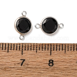 925 cadena de dijes de conector de piedra de nacimiento de circonita cúbica pavé de plata&nbsp;STER-NH0001-80P-03