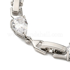 Латунные микро проложить кубического циркония ожерелья&nbsp;NJEW-H027-01P-07