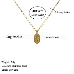 Collares con colgante de constelación del zodiaco de acero inoxidable 304 y cadena tipo clip.&nbsp;ZP0058-11