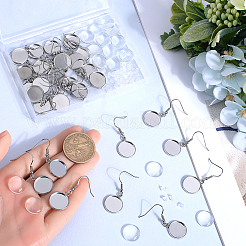Kit para hacer aretes colgantes de acero inoxidable 304 con cúpula en blanco&nbsp;DIY-SP0001-08C-P