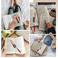 6 шт. 6 стиля закладки из акрила с кисточкой&nbsp;AJEW-CP0009-56