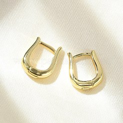 Boucles d'oreilles créoles en laiton en forme de U&nbsp;LS-EJEW-D311-105G