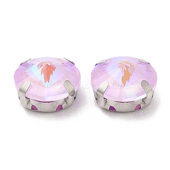 Мокко флуоресцентный(ми) плоский круглый пришитый страз&nbsp;GGLA-M006-02A-P06