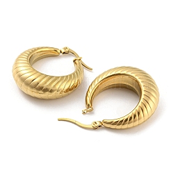 Ионное покрытие (ip) 304 нержавеющая сталь круассан серьги-кольца для женщин EJEW-E288-01G