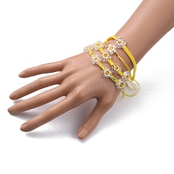 Регулируемые браслеты из бисера с нейлоновой нитью BJEW-JB05959