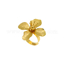 Anillos abiertos de hierro con forma de flor para mujer&nbsp;WGC79CF-01