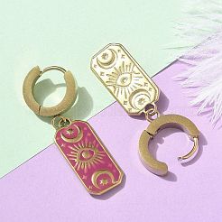 Женские серьги-кольца из нержавеющей стали 304 с эмалью&nbsp;STAS-Z105-01G-05