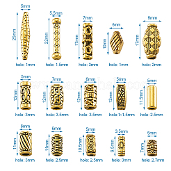 Сплавочные овальные бусины тибетского стиля  TIBEB-TA0001-19AG