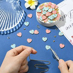 Наборы для самостоятельного изготовления подвесного украшения из эмалевого сплава в форме сердца с буквой a~z&nbsp;DIY-CJ0003-08