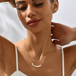 Элегантные ожерелья из натурального пресноводного жемчуга с рисовыми бусинами из металла для женщин XK5960