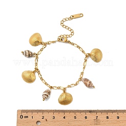 Браслеты с подвесками из нержавеющей стали 304 для женщин BJEW-A052-02G