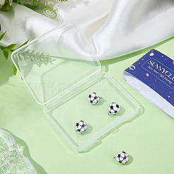 6個真鍮エナメルチャーム  サッカーのチャーム  プラチナメッキ  12x10mm  穴：1.4mm&nbsp;KK-SC0007-75