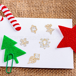 20 шт. 5 стиля латунных микропаве прозрачных кубических цирконий кабошоны KK-DC0003-25