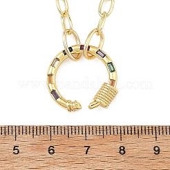 Colliers en laiton avec chaîne trombone et fermoirs mousquetons en zircon cubique coloré pour femmes&nbsp;NJEW-JN06461