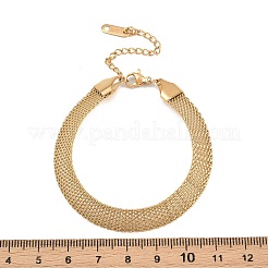 Браслеты из нержавеющей стали 304 с сетчатыми цепочками для женщин&nbsp;LS-BJEW-G759-05G