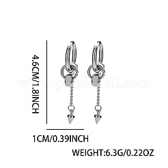 男性用304ステンレスフープピアス  コーン  ステンレス鋼色  50mm&nbsp;WG41879-01