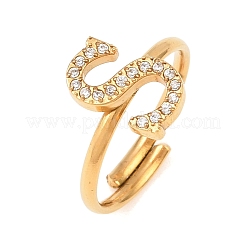 Anelli aperti con polsino in acciaio inossidabile 304 con micro pavé di zirconi cubici&nbsp;LS-RJEW-D336-01G-08