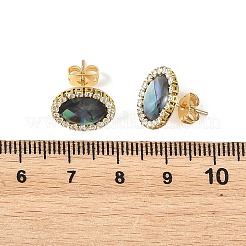 Ohrstecker aus Paua-Muschel und Messing für Damen&nbsp;EJEW-JE07472-01
