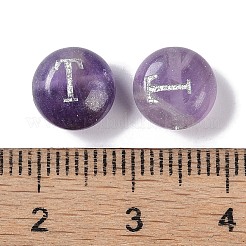 天然石アメジストビーズ  レター  文字t  8.5~9x5~5.5mm  穴：1.2mm&nbsp;G-L524-20T-03
