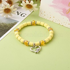 Bracciali elasticizzati fatti a mano con perle di argilla polimerica&nbsp;BJEW-JB06431