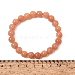 Braccialetti elasticizzati da donna con perline rotonde di calcedonio naturale di grado A&nbsp;GG-CBA3F02-14A-01