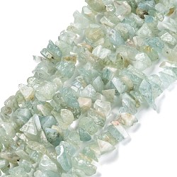 Chapelets de perles en aigue-marine naturelle, Grade a, puce, 3~16x3~8mm, Trou: 0.7mm, 32.28'' (82 cm)