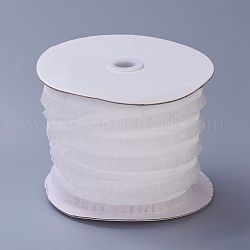 Нейлоновая эластичная лента, с кружевом, для изготовления ювелирных изделий, белые, 1 дюйм (25 мм), 50yards / рулон (45.72 м / рулон)