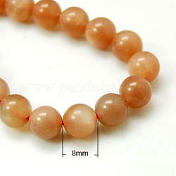 Natürliche sunstone Perlen Stränge, Klasse A, Runde, Schokolade, 8 mm, Bohrung: 1 mm