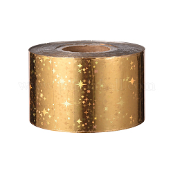 Brillantes calcomanías adhesivas de uñas de lámina de transferencia láser, para decoraciones con puntas de uñas, oro, 40mm, 120 m / rollo