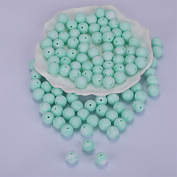 Perline focali rotonde in silicone, masticare perline per i denti, fare collane fai-da-te fai-da-te, crema alla menta, 15mm, Foro: 2 mm