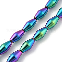 Fili di perline di ematite sintetica non magnetica elettrolitica, bicono, arcobaleno placcato, 6.2~6.5x12~12.5mm, Foro: 1.4 mm, circa 33pcs/filo, 16.89'' (42.9 cm)