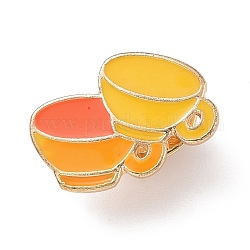 Pin de esmalte de taza de café, insignia de aleación chapada en oro claro para ropa de mochila, colorido, 15x20.5x1.5mm