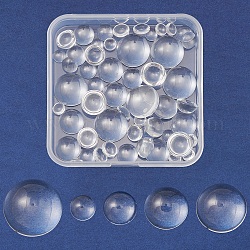 56pcs 5 styles cabochons en verre transparent, cabochon en dôme clair pour la fabrication de bijoux pendentif photo camée, clair, 5.5~16x3~7.5mm