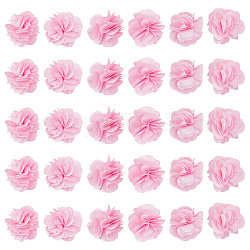 Craspire 40pcs fleurs en tissu polyester, pour les bandeaux de bricolage accessoires de fleurs accessoires de cheveux de mariage pour filles femmes, rose, 34mm